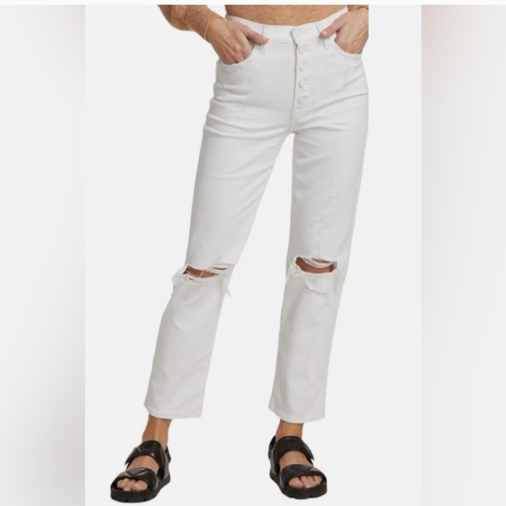 7 For All Mankind White High Waist Cropped Jeans NWT SIZE 33
